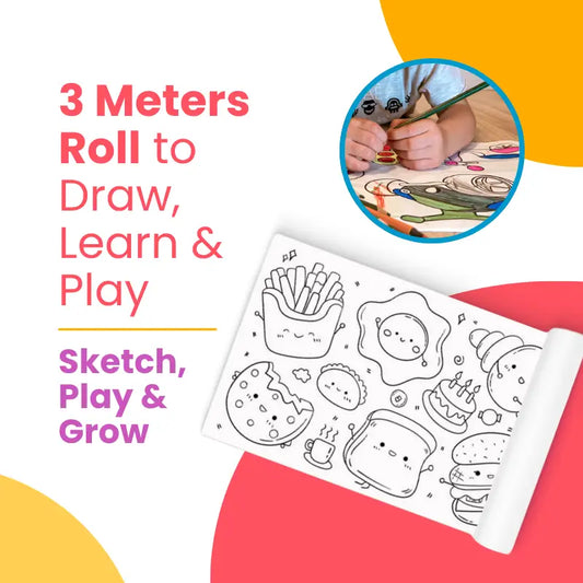 3 Meters Kids’ Drawing Roll – Creative Coloring & Art Activity for Children | CRIATIVAE