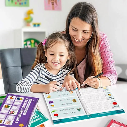 CRIATIVAE™ Reusable Handwriting Workbook – 6 Books Learning Set for Kids