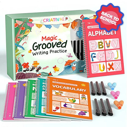 CRIATIVAE™ Reusable Handwriting Workbook – 6 Books Learning Set for Kids