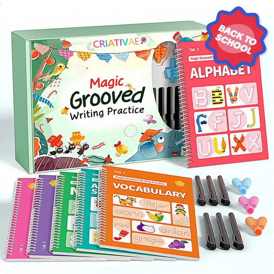 CRIATIVAE™ Reusable Handwriting Workbook – 6 Books Learning Set for Kids