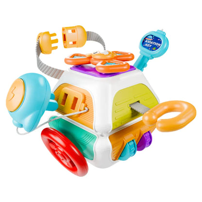 10-Sided Montessori Busy Cube - Educational Activity Toy for Fine Motor Skills, Cognitive Growth, and Sensory Exploration