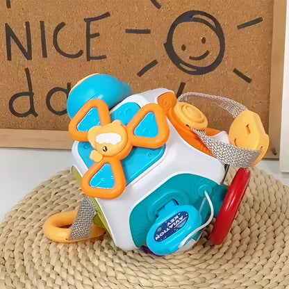 10-Sided Montessori Busy Cube - Educational Activity Toy for Fine Motor Skills, Cognitive Growth, and Sensory Exploration