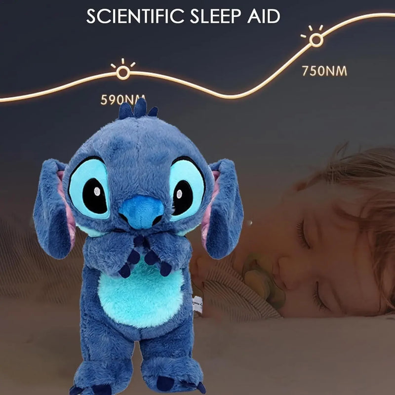 Stitch Soothing Plush Toy – 30cm Breathing Light & Music Sleep Doll