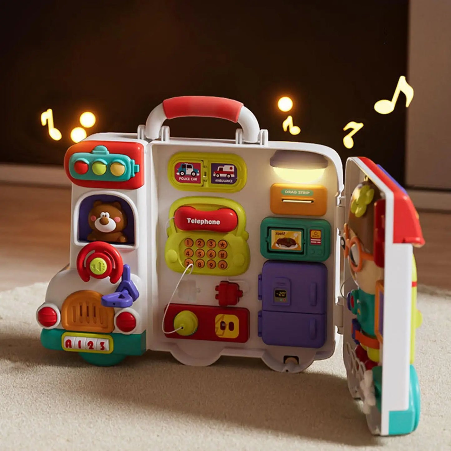 Busy Board for Kids – 54-in-1 Sensory Activity Toy with Lights & Sounds