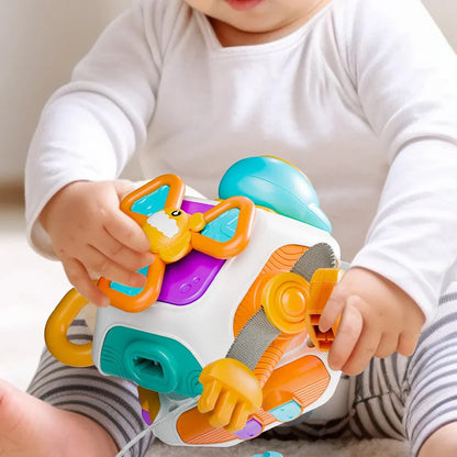 10-Sided Montessori Busy Cube - Educational Activity Toy for Fine Motor Skills, Cognitive Growth, and Sensory Exploration