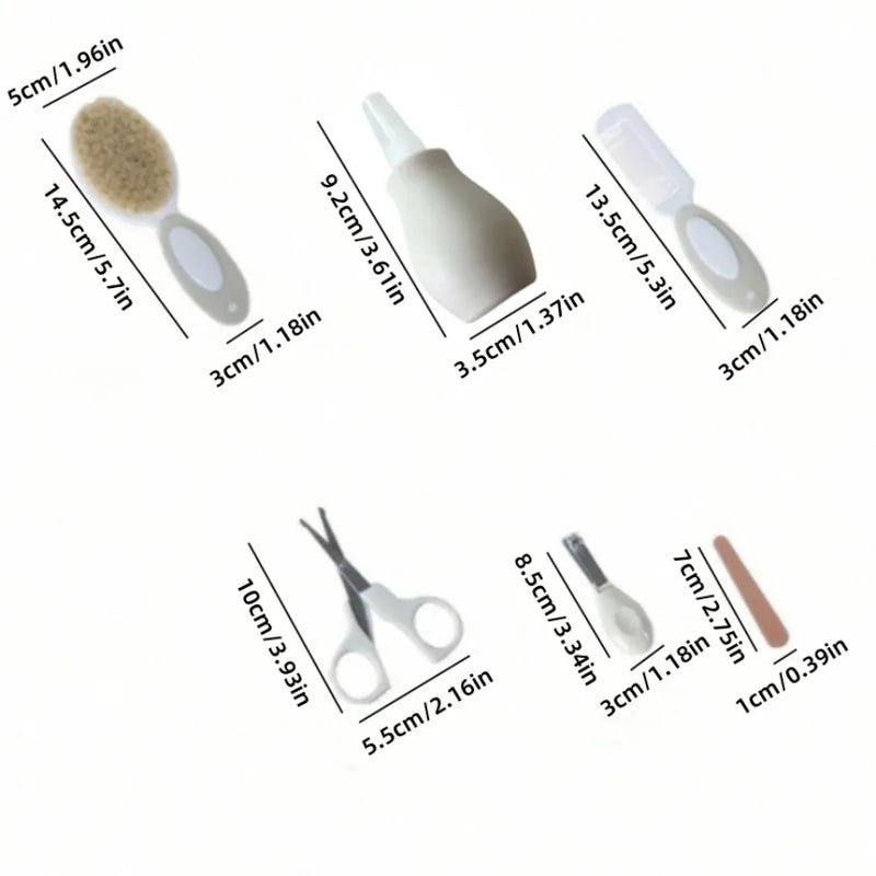 6-Piece Baby Grooming Kit – Nail Clipper, Brush, Comb & Scissors