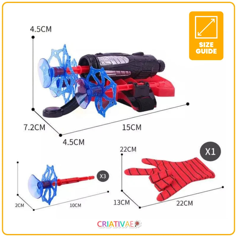 Spider Shot Hero Web Launcher – Suction Cup Web Slinger Wrist Toy & Glove Set | CRIATIVAE