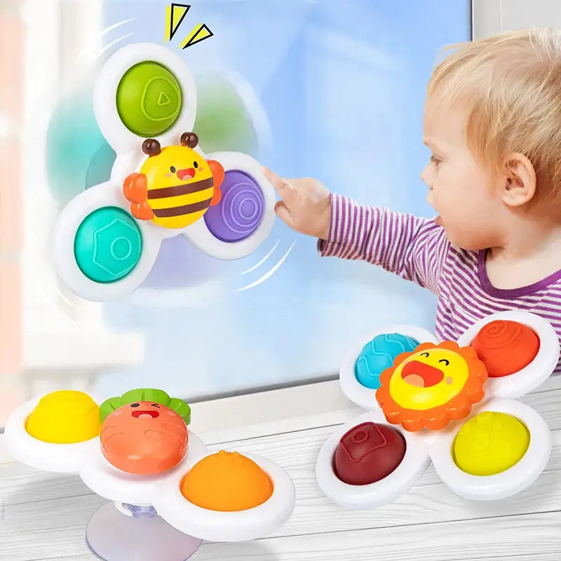 Spin Pop Criativae - Suction Cup Baby Spinner Toys, Set of 3