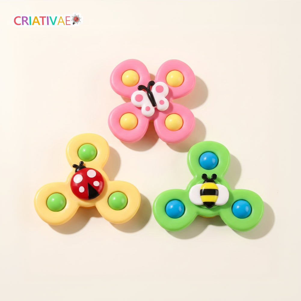 Spin Pop Criativae - Suction Cup Baby Spinner Toys, Set of 3