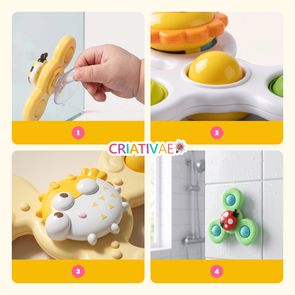 Spin Pop Criativae - Suction Cup Baby Spinner Toys, Set of 3