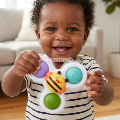 Baby Spinner Suction Cup Sensory Toy for Fine Motor Skills & Bath Fun | CRIATIVAE