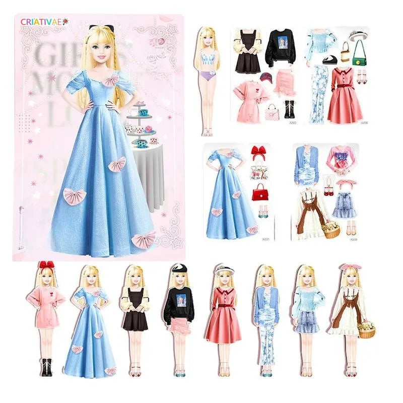 Magnetic Dress Up Doll Set - Fashion Paper Dolls for All Metallic Surfaces & Travel Toys for Kids | CRIATIVAE