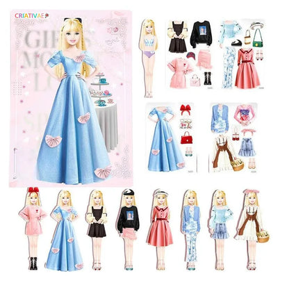 Magnetic Dress Up Doll Set - Fashion Paper Dolls for All Metallic Surfaces & Travel Toys for Kids | CRIATIVAE