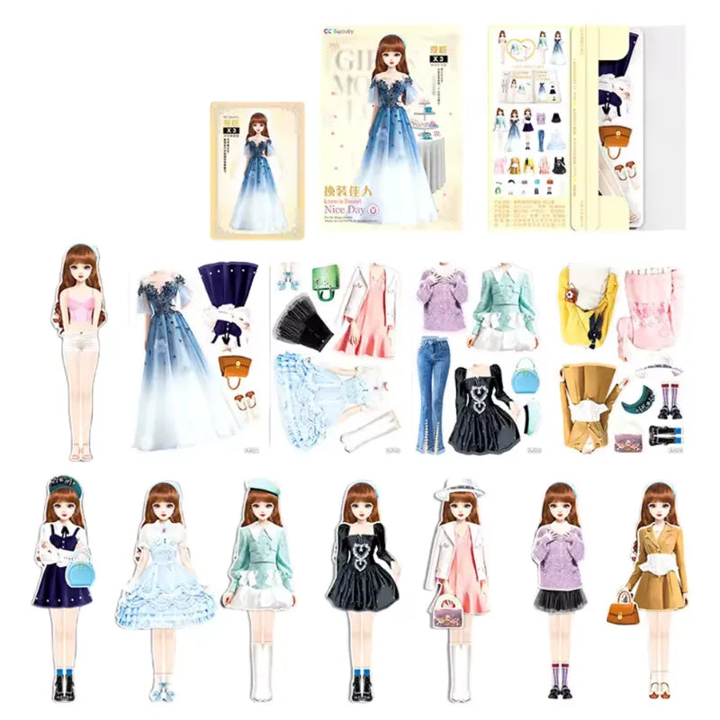 Magnetic Dress Up Doll Set - Fashion Paper Dolls for All Metallic Surfaces & Travel Toys for Kids | CRIATIVAE Magnetic Dress Up Doll Set - Fashion Paper Dolls for All Metallic Surfaces & Travel Toys for Kids | CRIATIVAE