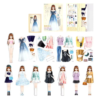 Magnetic Dress Up Doll Set - Fashion Paper Dolls for All Metallic Surfaces & Travel Toys for Kids | CRIATIVAE
