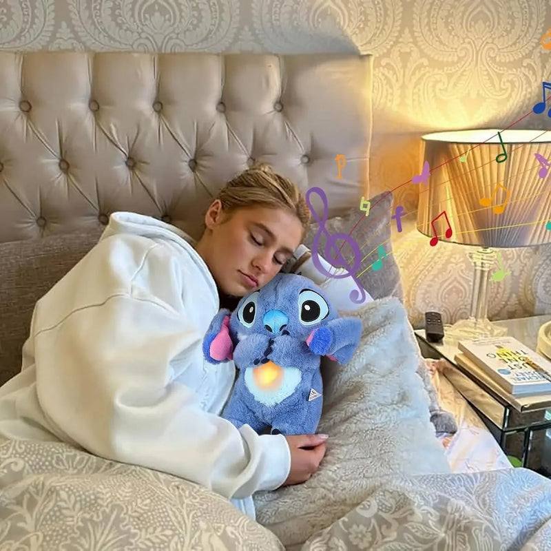 Stitch Soothing Plush Toy – 30cm Breathing Light & Music Sleep Doll