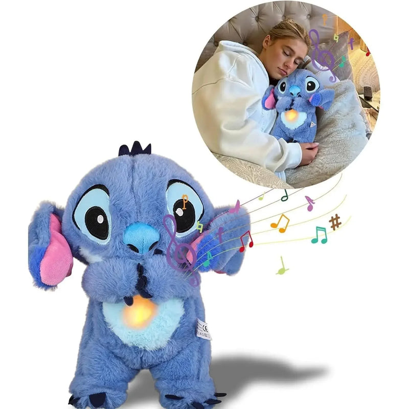 Stitch Soothing Plush Toy – 30cm Breathing Light & Music Sleep Doll