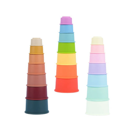 7-teiliges Regenbogen-Stapel- und Nestbecher-Set
