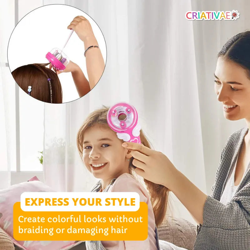 Kids Hair Decorating Toy with Color Threads & Clips – Tererê Twist Creative Hair Style Kit | CRIATIVAE