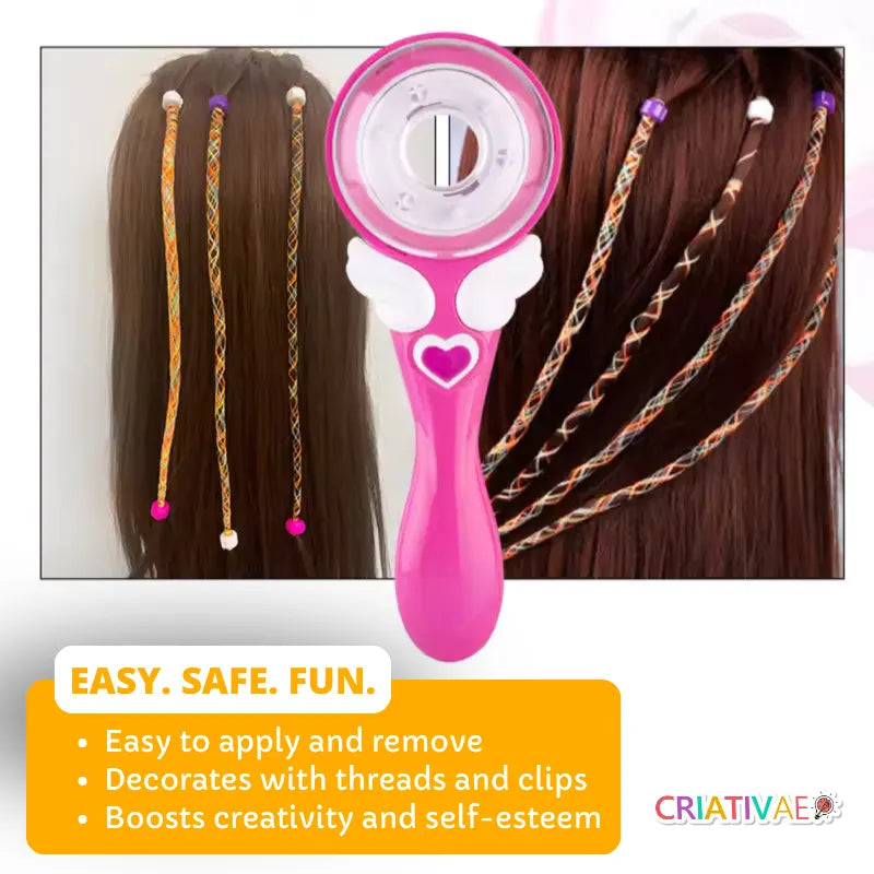Kids Hair Decorating Toy with Color Threads & Clips – Tererê Twist Creative Hair Style Kit | CRIATIVAE