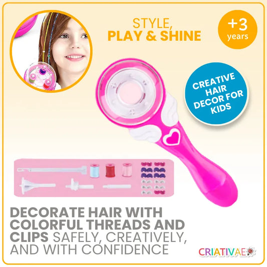 Kids Hair Decorating Toy with Color Threads & Clips – Tererê Twist Creative Hair Style Kit | CRIATIVAE