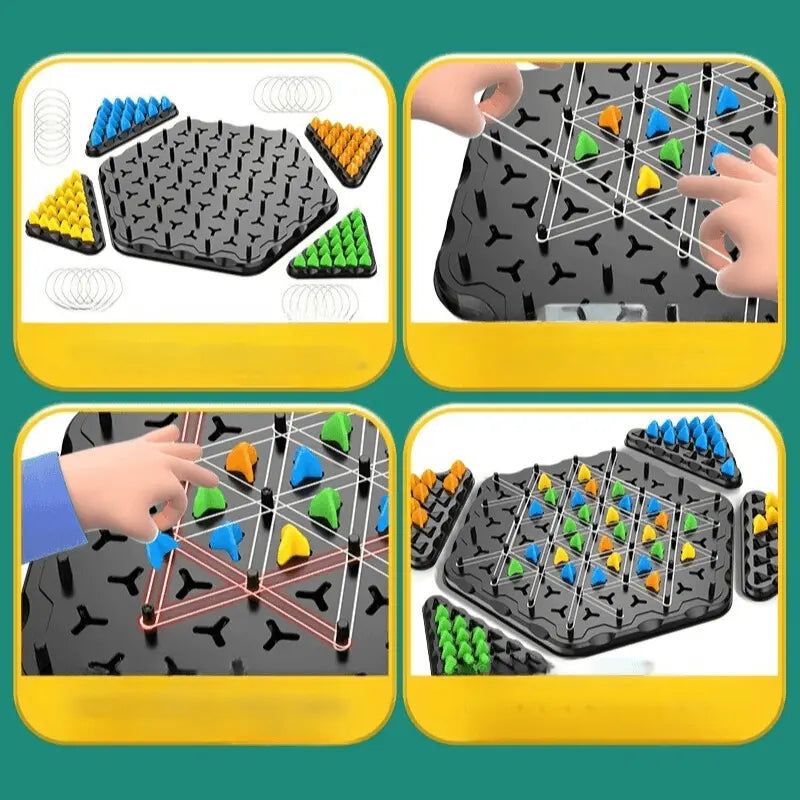 Triangle Strategy Puzzle Game with Elastic Bands
