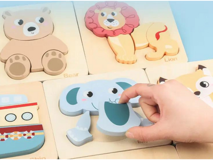 Set of 4 Wooden Animal Puzzles