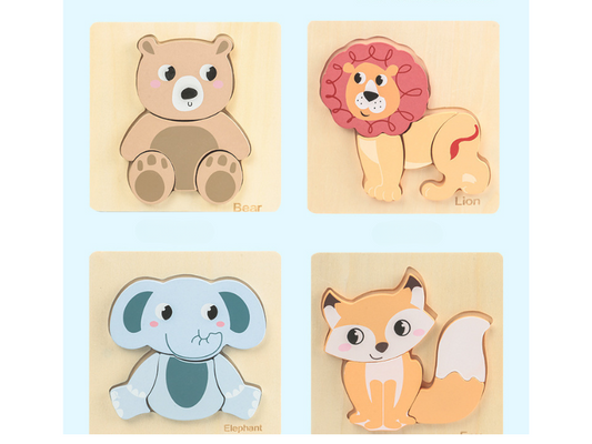 Set of 4 Wooden Animal Puzzles