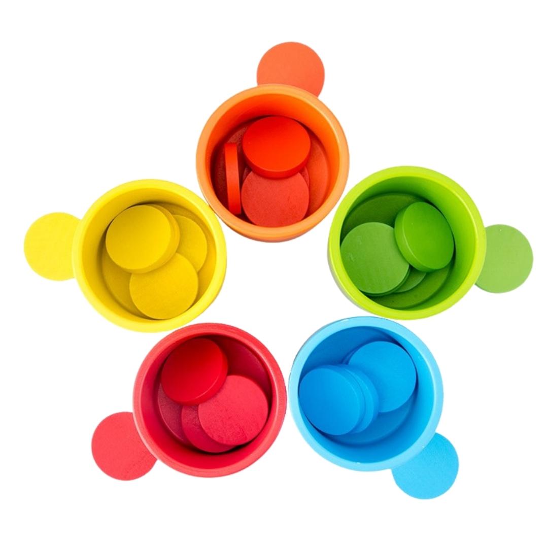 Color Sorting Cups and Discs Set