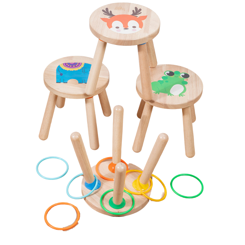 Ring Toss Wooden Stool