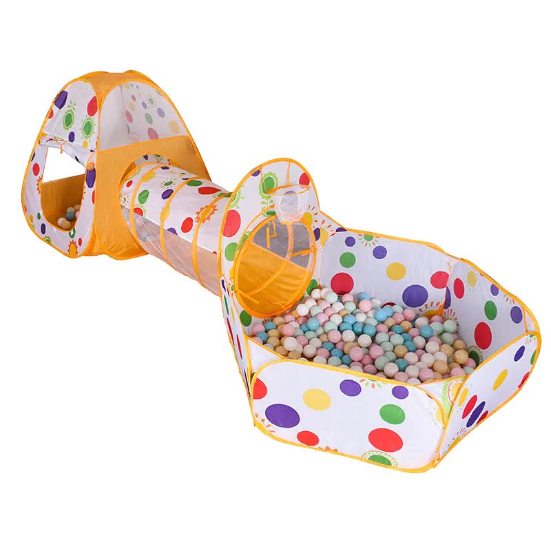 3-in-1 Dino Play Tent with Tunnel and Ball Pit - Foldable Indoor/Outdoor Fun for Kids