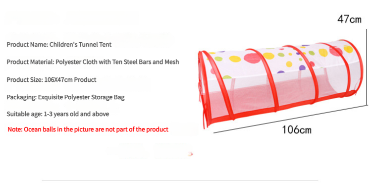 3-in-1 Kids Play Tent with Tunnel and Ball Pit - Foldable for Indoor and Outdoor Fun