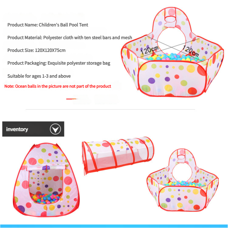 3-in-1 Dino Play Tent with Tunnel and Ball Pit - Foldable Indoor/Outdoor Fun for Kids