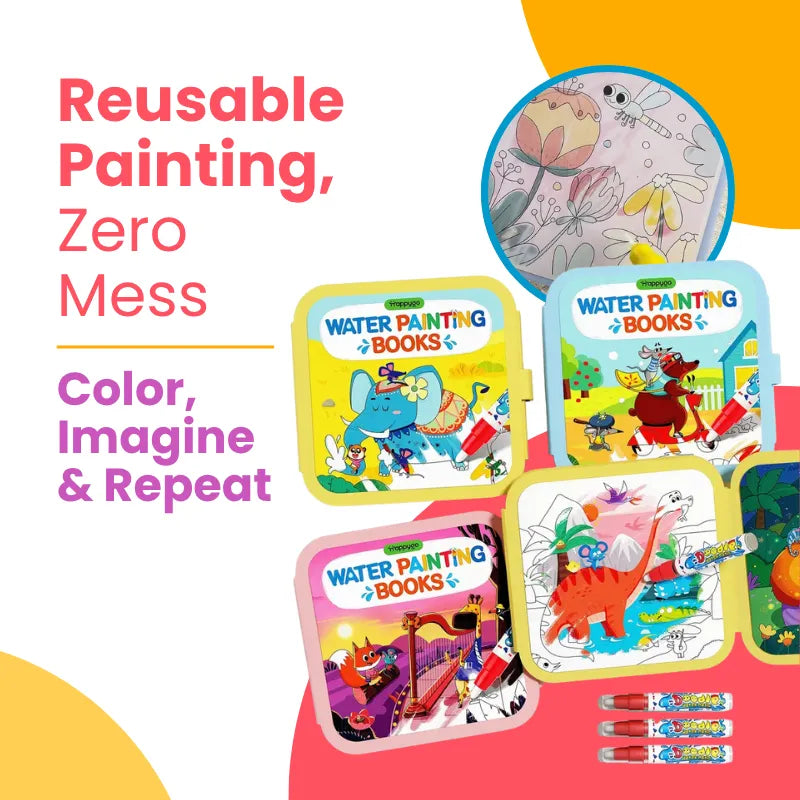 Criativae Water Coloring & Doodle Books for Toddlers – Reusable Paint with Water Activity Set | CRIATIVAE