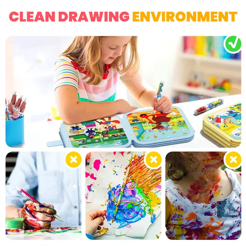 Criativae Water Coloring & Doodle Books for Toddlers – Reusable Paint with Water Activity Set | CRIATIVAE