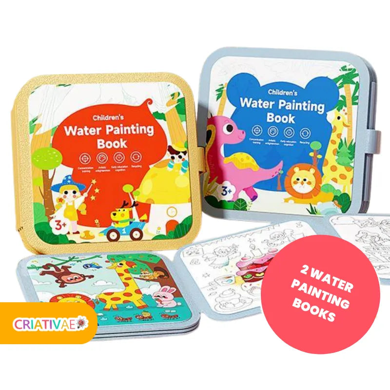 Criativae Water Coloring & Doodle Books for Toddlers – Reusable Paint with Water Activity Set | CRIATIVAE