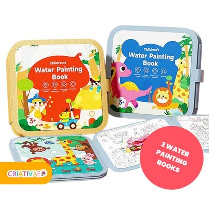Criativae Water Coloring & Doodle Books for Toddlers – Reusable Paint with Water Activity Set | CRIATIVAE