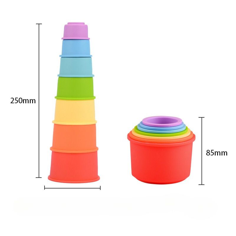7-teiliges Regenbogen-Stapel- und Nestbecher-Set