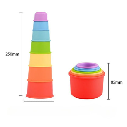 7-teiliges Regenbogen-Stapel- und Nestbecher-Set