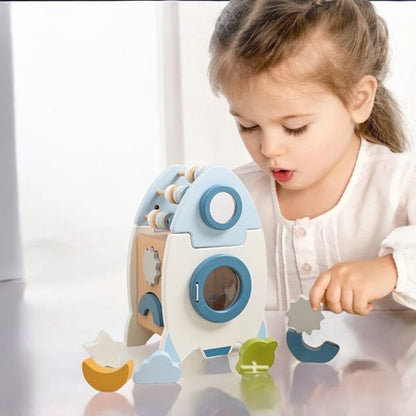 Montessori Wooden Rocket Play Cube