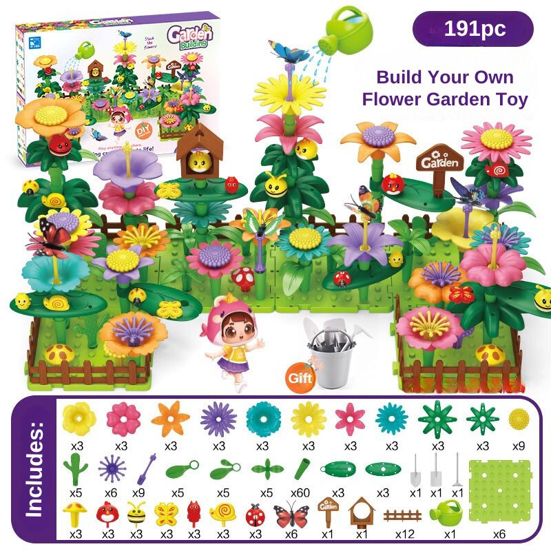 Create Your Own Flower Garden Building Set - 191pc/322pc Options