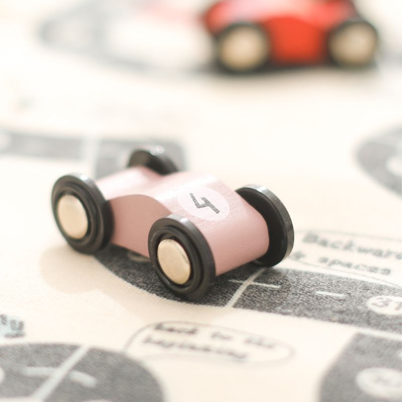 Versatile Dual-Sided Roll-Up Canvas Playmat with Wooden Cars and Adventure Game