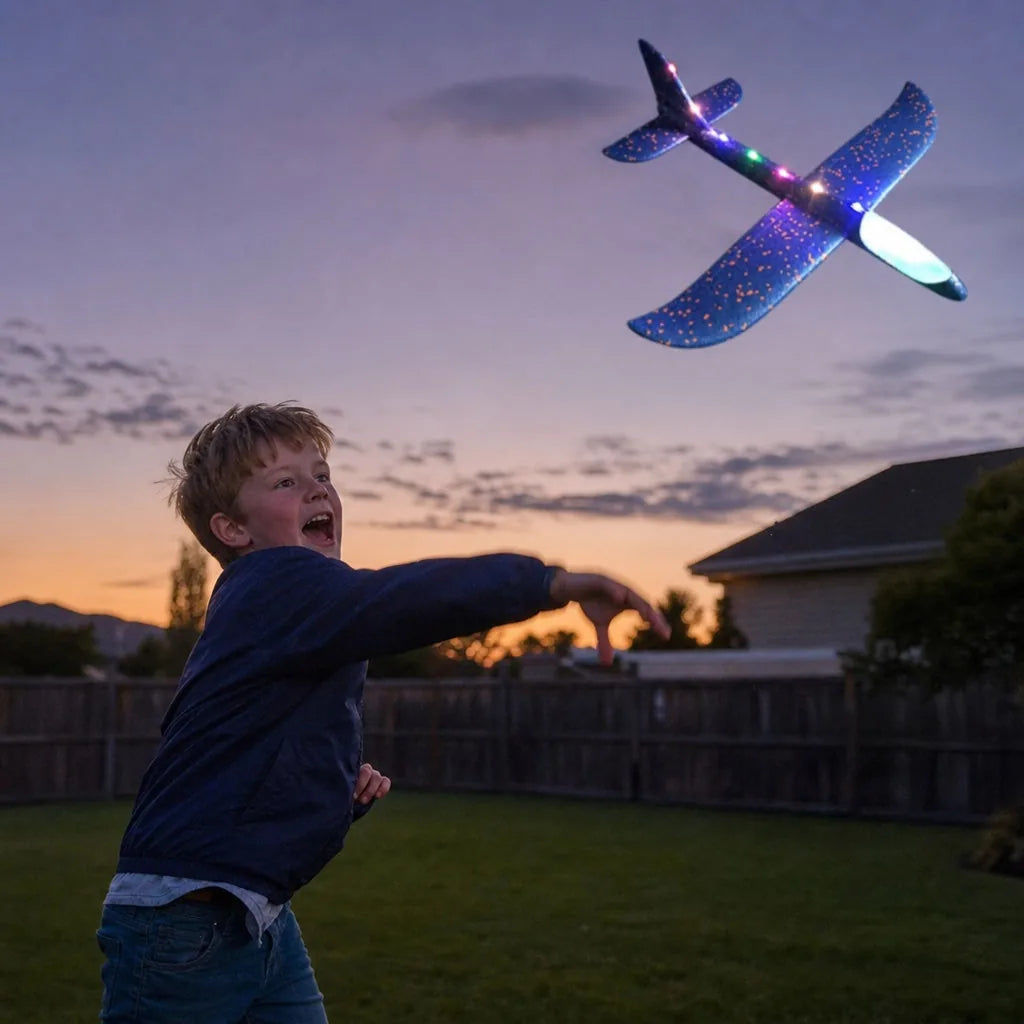 FlexFly Criativae - Unbreakable LED Glider Plane for Kids