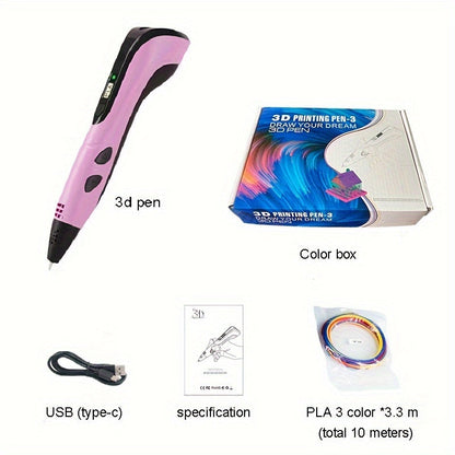 Premium 3D-tekenpenset – USB-C artistieke pen voor kinderen en tieners