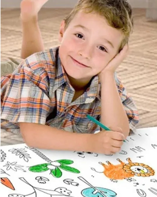 Coloring Roll Criativae - 10 Ft Sticky Coloring Paper Roll with 1000+ Drawings