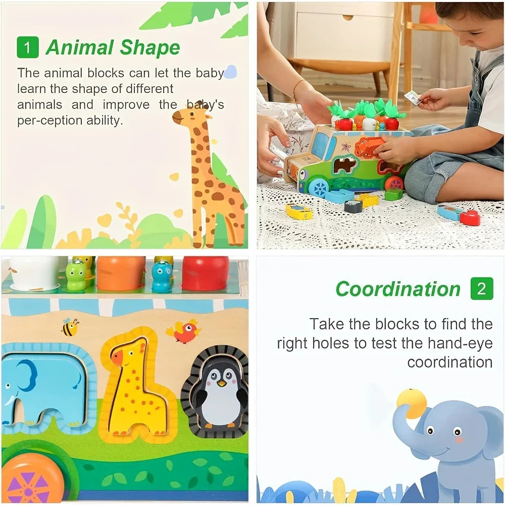 Wooden Carrot Sorting Toy – Shape & Vegetable Matching for Toddlers