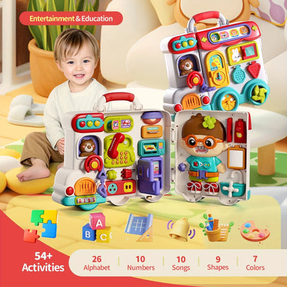 Busy Board for Kids – 54-in-1 Sensory Activity Toy with Lights & Sounds