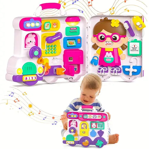 Busy Board for Kids – 54-in-1 Sensory Activity Toy with Lights & Sounds