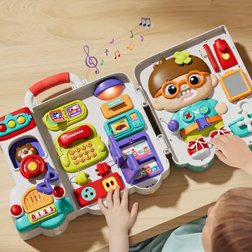 Busy Board for Kids – 54-in-1 Sensory Activity Toy with Lights & Sounds