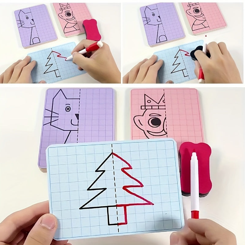 Symmetrical Drawing Grid Cards – 20 Creative Pattern Designs for Kids